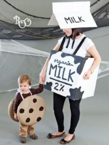mom and baby cookies and milk costume