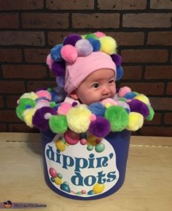 DIY baby dippin' dots costume