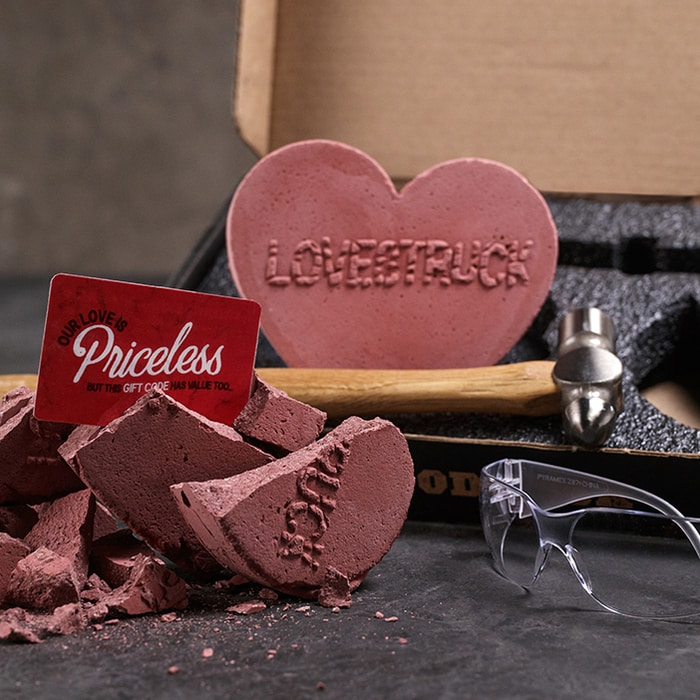 From smashable gift cards and leather belt making kits, to exotic meats and beard oil...this Valentine's Day gift guide has it all.  