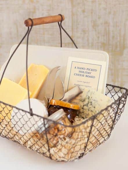 cheese charcuterie gift basket