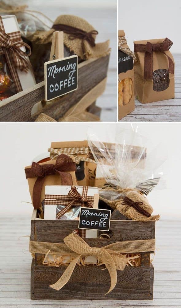 coffee themed gift basket