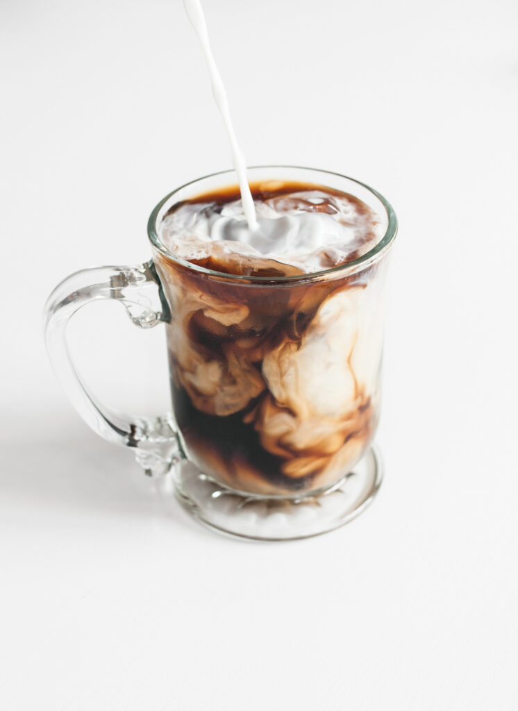 coffee in glass mug