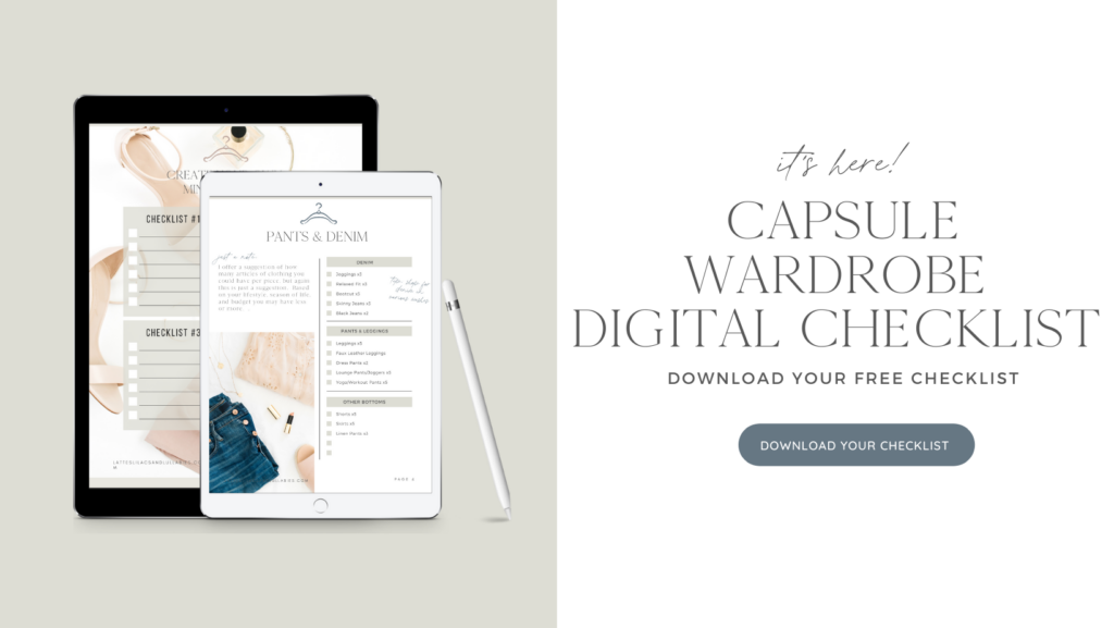 digital download capsule wardrobe checklist