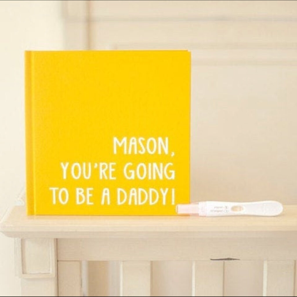 yellow pregnancy announcement book for dad