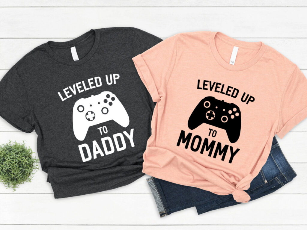 mommy and daddy gamer t-shirts