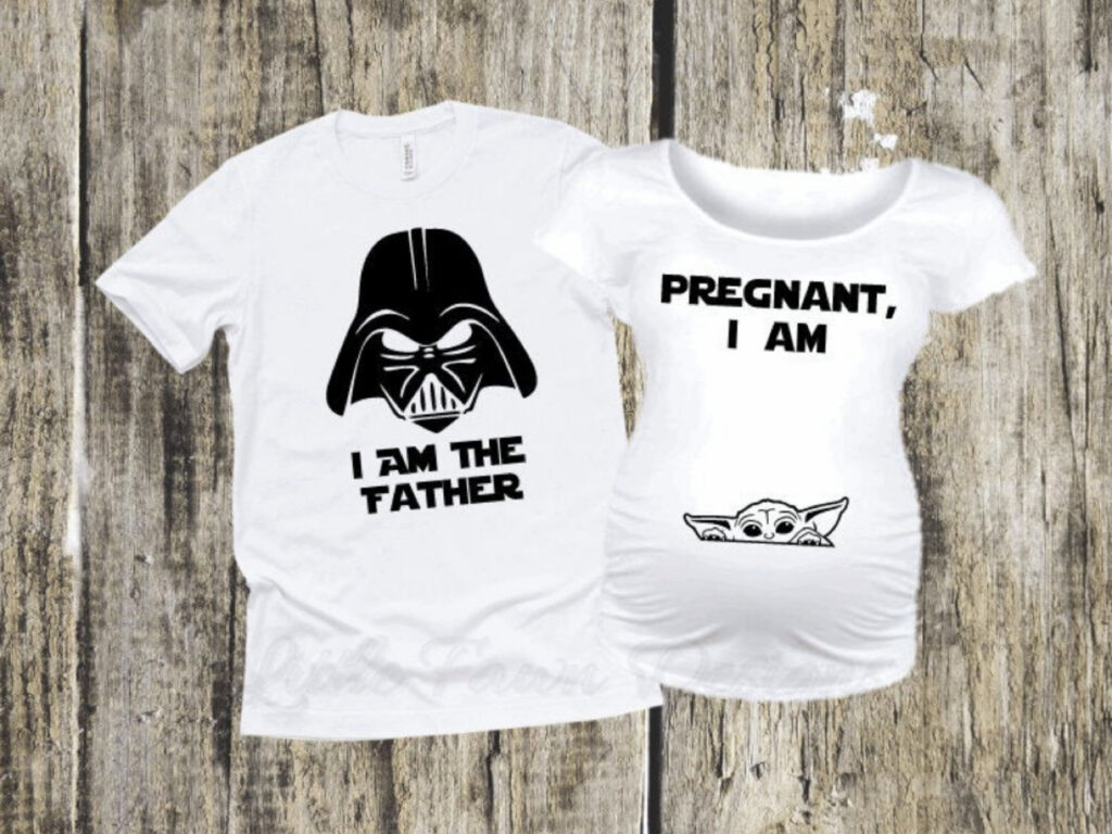 star wars pregnancy t-shirts for mom and dad