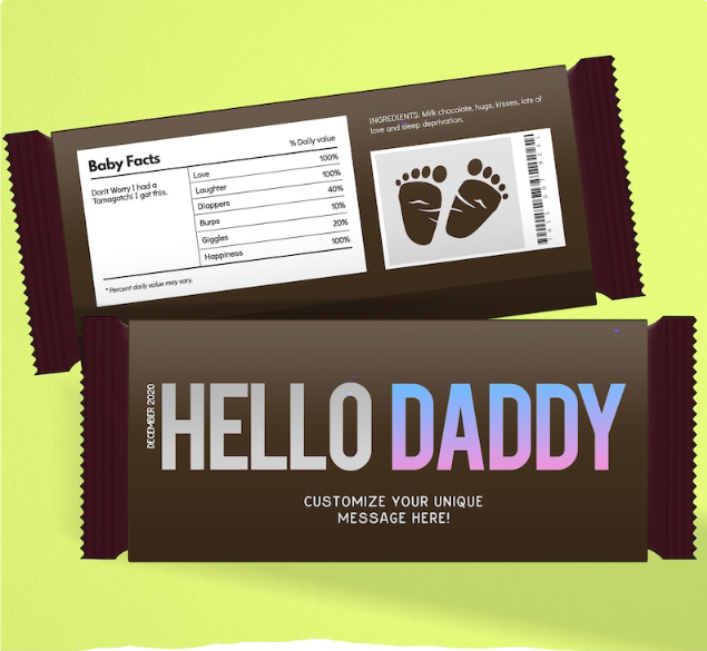 hello daddy candy wrappers pregnancy announcement
