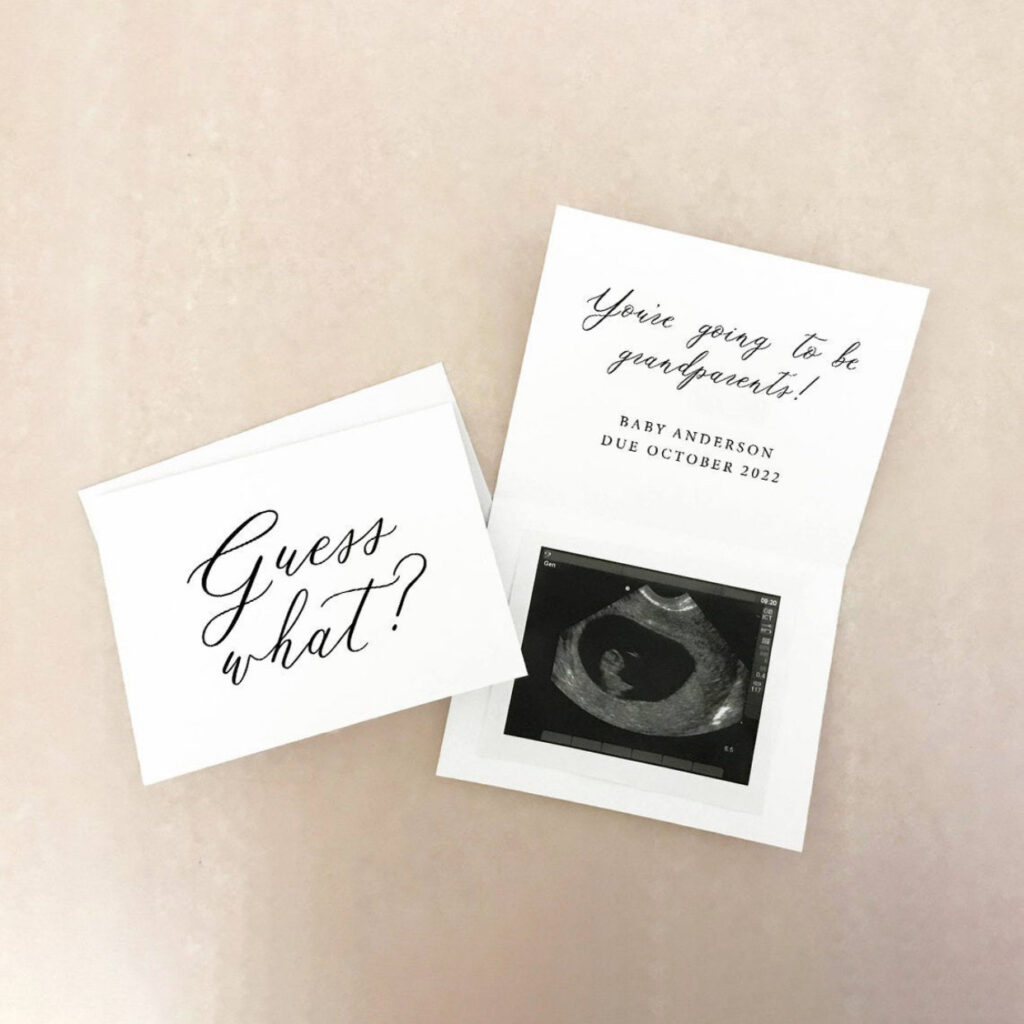 ultrasound picture card for pregnancy announcement