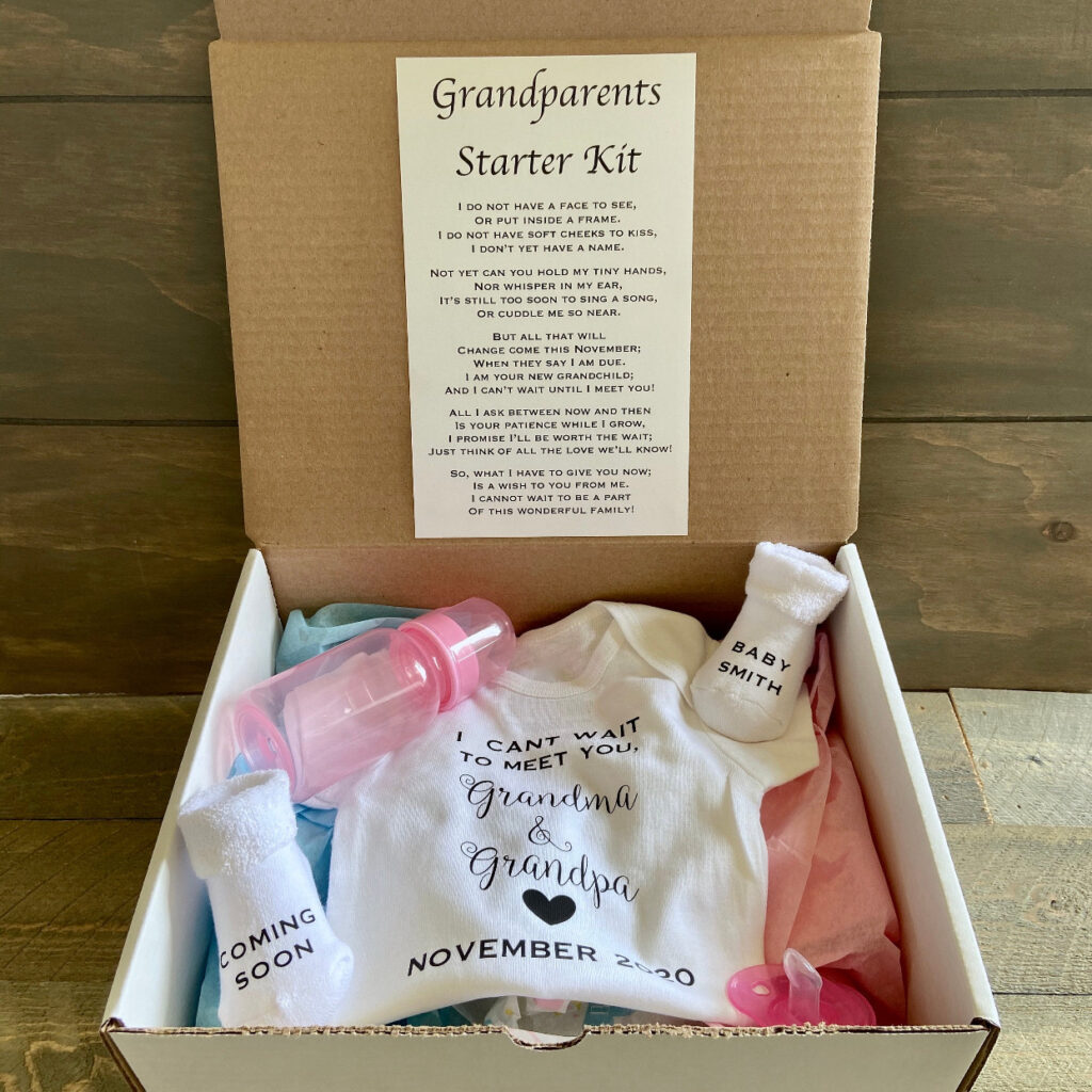 grandparents starter kit pregnancy announcement gift