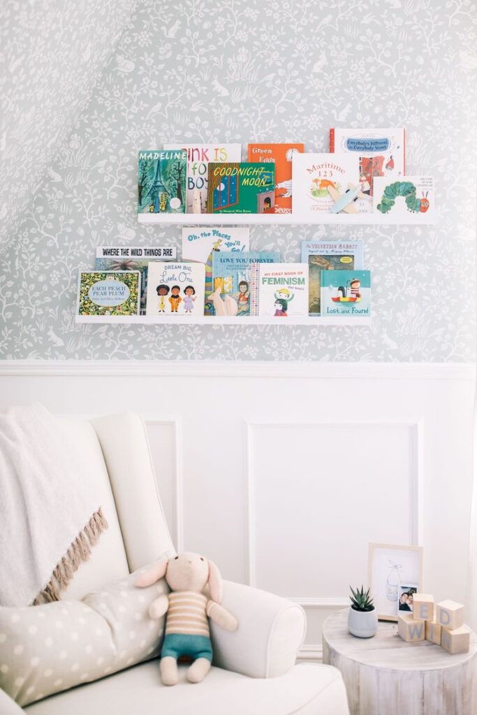 book ledge in baby nursery