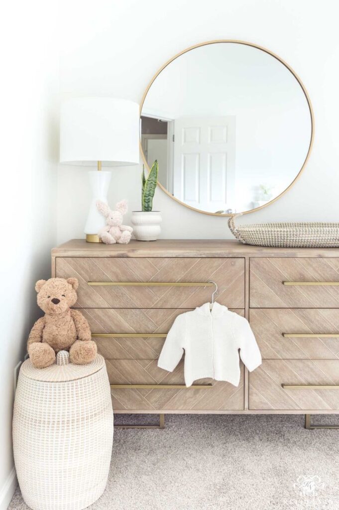 changing table dresser in nursery