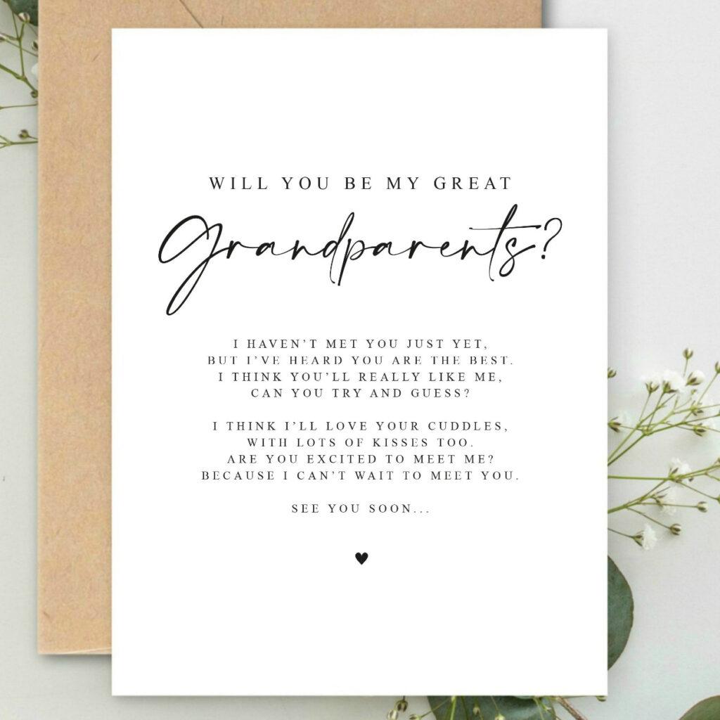 great grandparent invitation pregnancy announcement