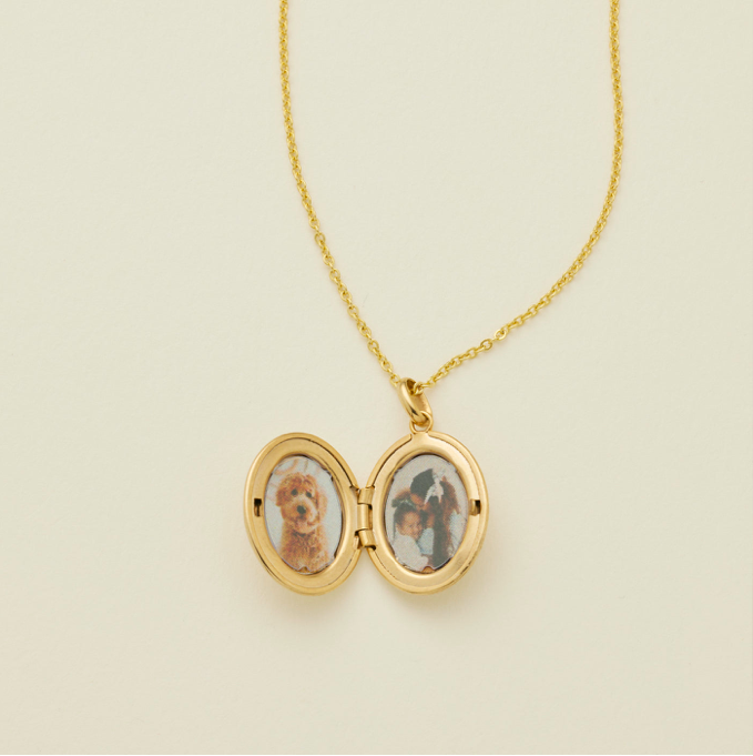mini oval locket necklace