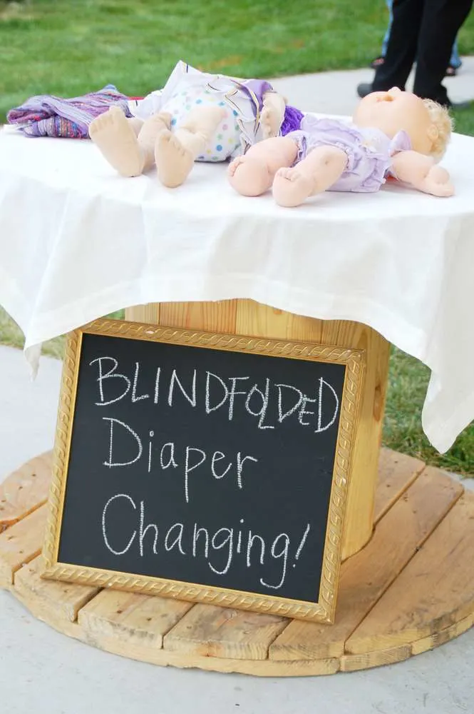 blindfolded diaper challenge baby shower game