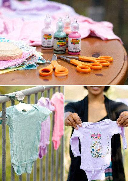 decorate a onesie station at baby shower