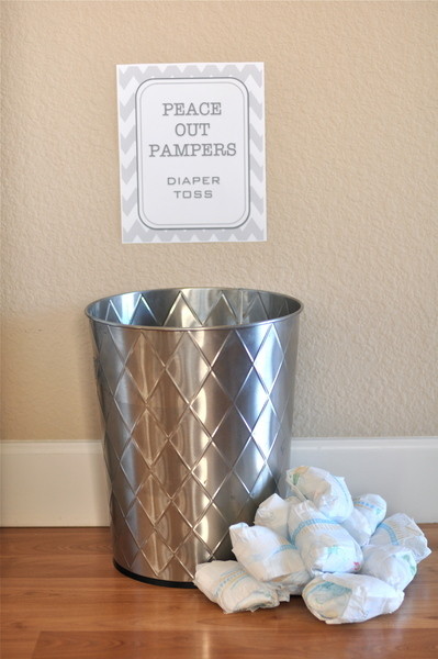 peace out pampers diaper toss baby shower game