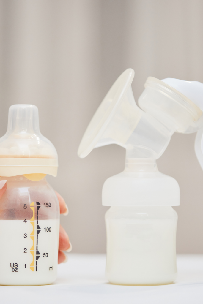 breast pump and bottle