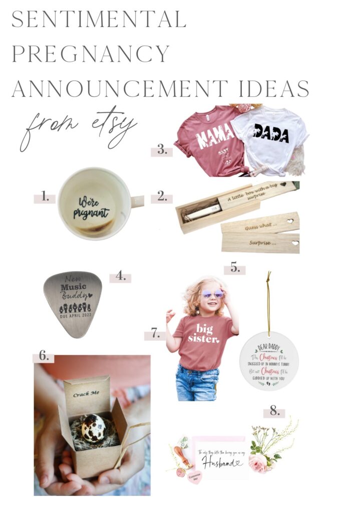 pregnant announcement ideas from Etsy