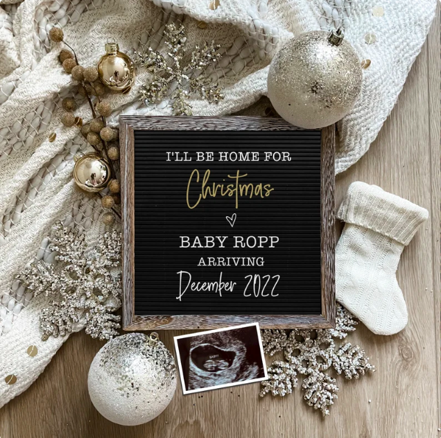 I'll be home for Christmas pregnancy announcement