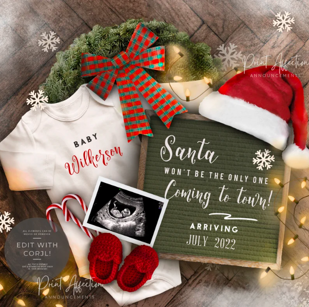 santa won't be the only one coming to town pregnancy announcement