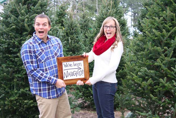 we've been naughty Christmas pregnancy announcement