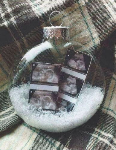mini ultrasound Christmas ornament pregnancy announcement