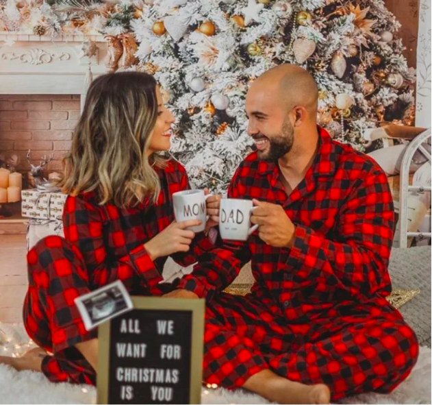 Christmas pajama pregnancy announcement